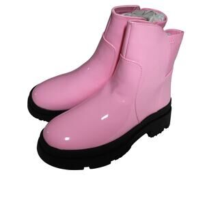 Steve Madden Trap Baby Pink Patent Leather Doc Style Boots Girls Size 2 NEW